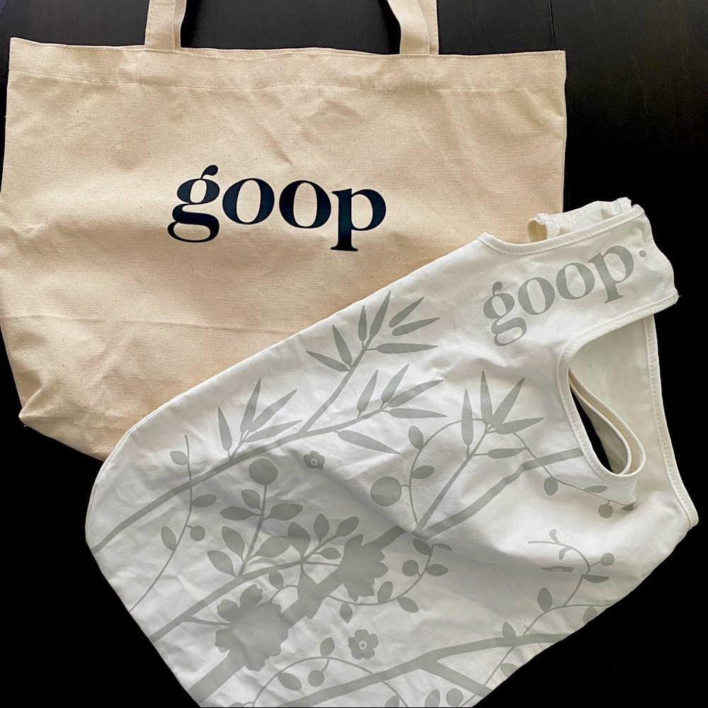 Two Goop Canvas Shopping Bags